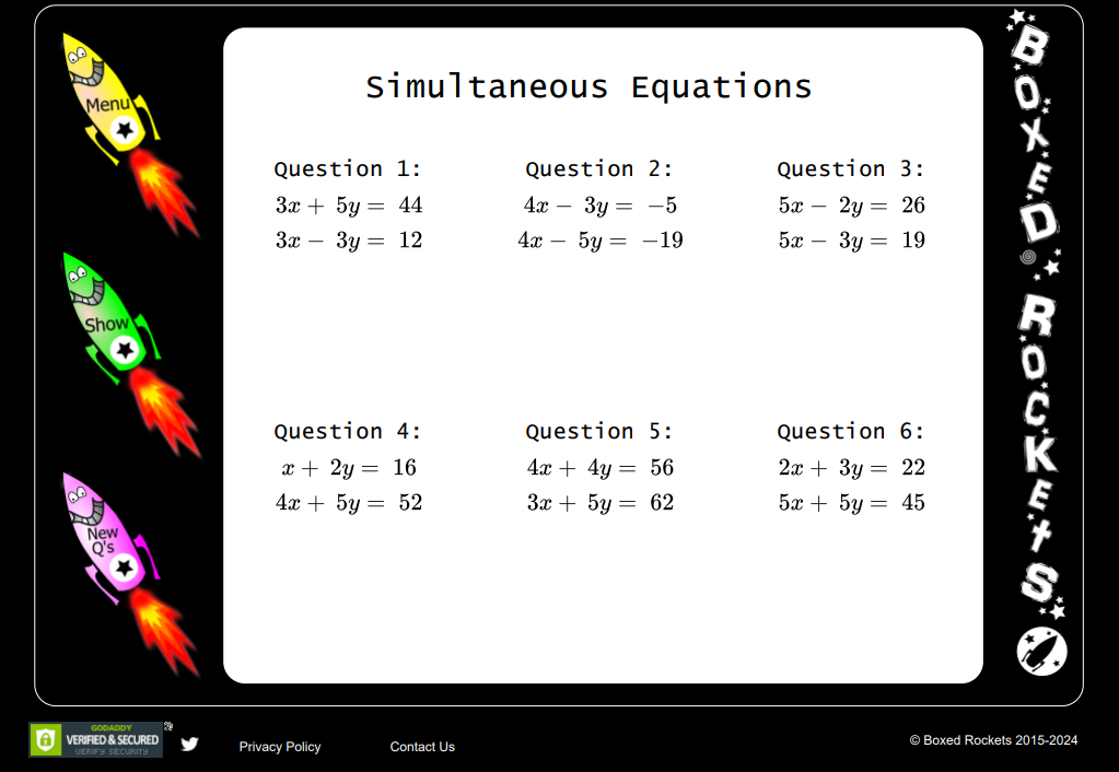 Example of simultaneous equations